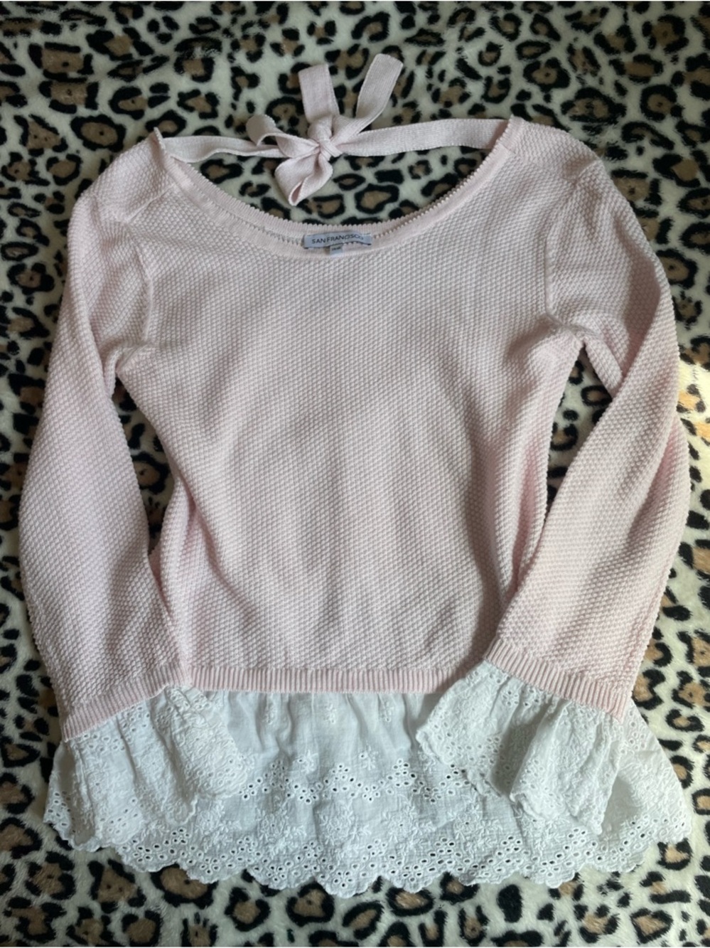 ♡ Lace Pink Long Sleeve Top